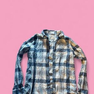 2010 Hollister Blue and White Plaid Shirt